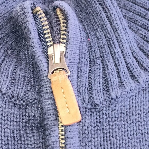 St. John's Bay Men’s Quarter Zip Navy Sweater Size M Knit Pullover Casual Preppy - Picture 10 of 10